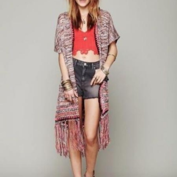 FREE PEOPLE Jungle Heat Hooded Fringe Cardigan - Picture 3 of 8